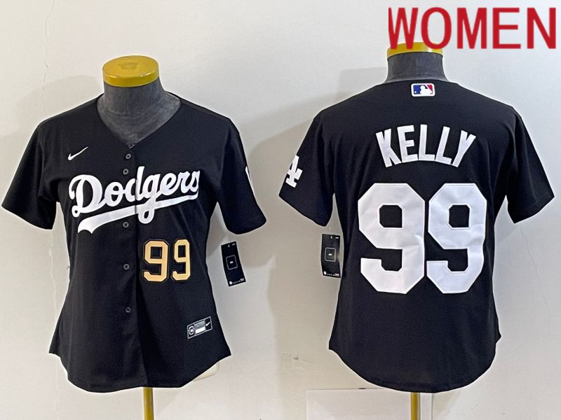 Women Los Angeles Dodgers 99 Kelly Black 2024 Nike Game MLB Jersey style 4